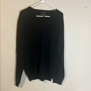 Pronto Uomo Black V-Neck Sweater Extra Fine Morino Wool